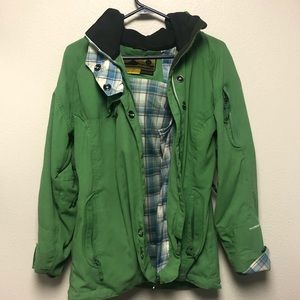 Retro Solstice Green Rain Jacket size large